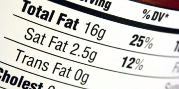 60ee2f169c95a A nutrition label with a high fat content. Very shallow depth of field. Focus on the bold word Fat.