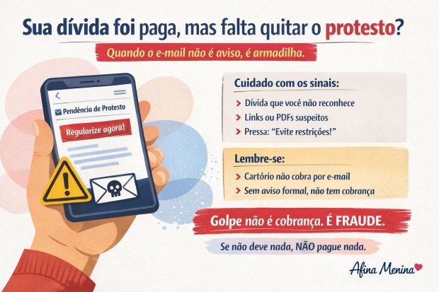 ⚠️ “Sua dívida foi paga, mas falta quitar o protesto”: quando o e-mail não é aviso, é armadilha